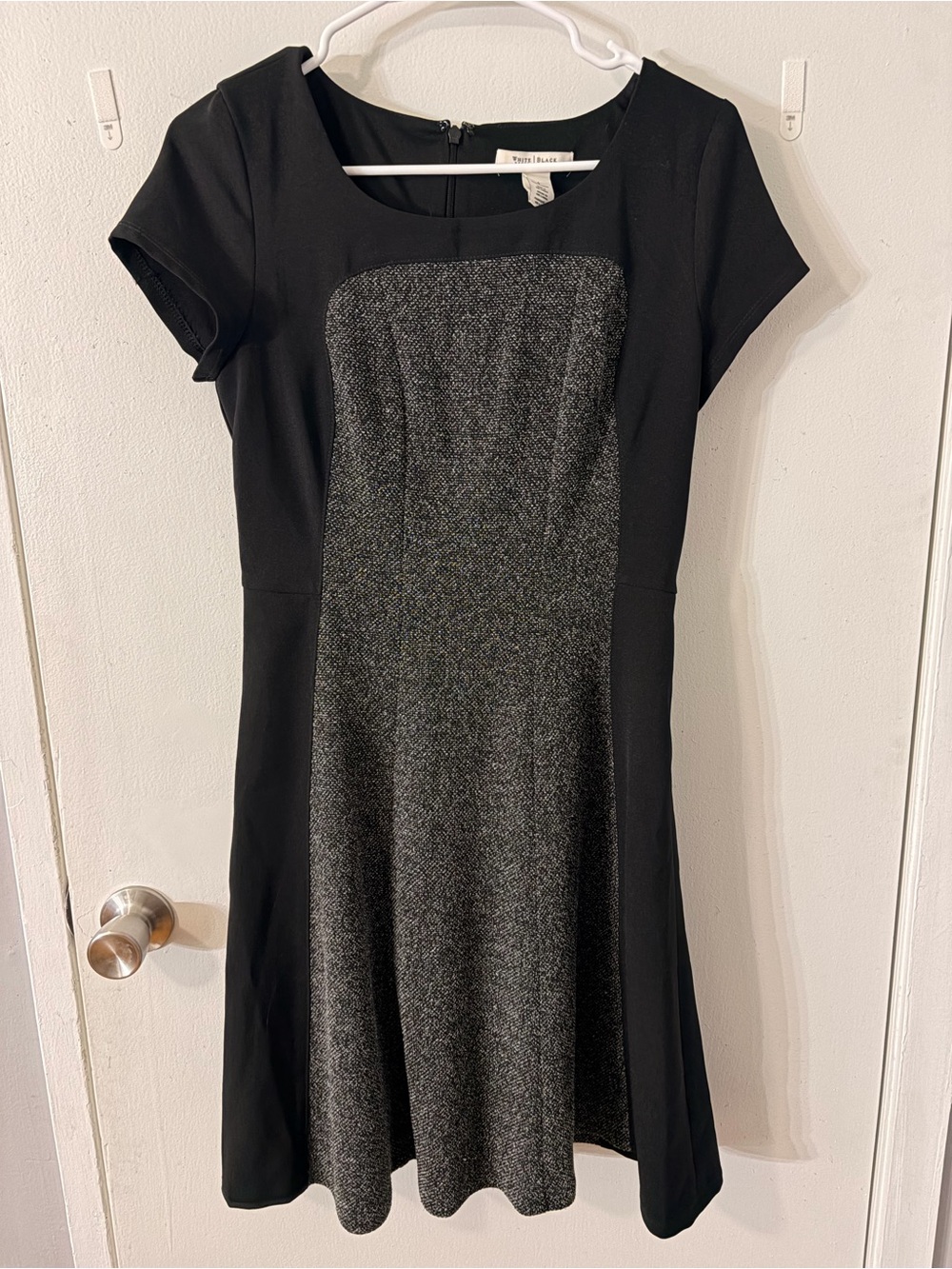 White House Black Market Soft Tweed-Look Panel Fit & Flare Dress Size 6